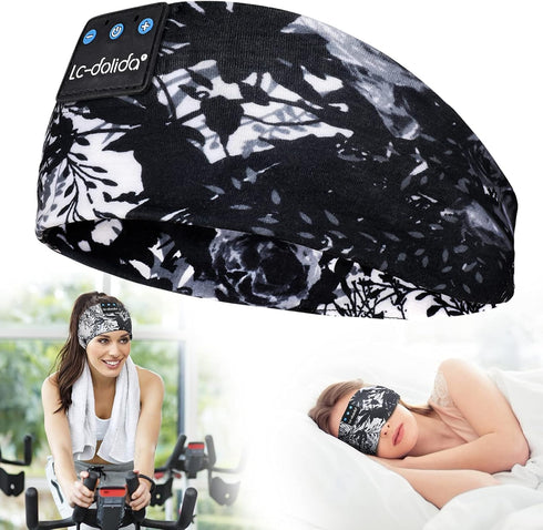LC-dolida Sleep Headphones Bluetooth 5.2, Headband Earphones Wireless, Sleep Mask for Sleeping, Sports, Gifts, Workout, Jogging, Yoga,Insomnia, Ai...
