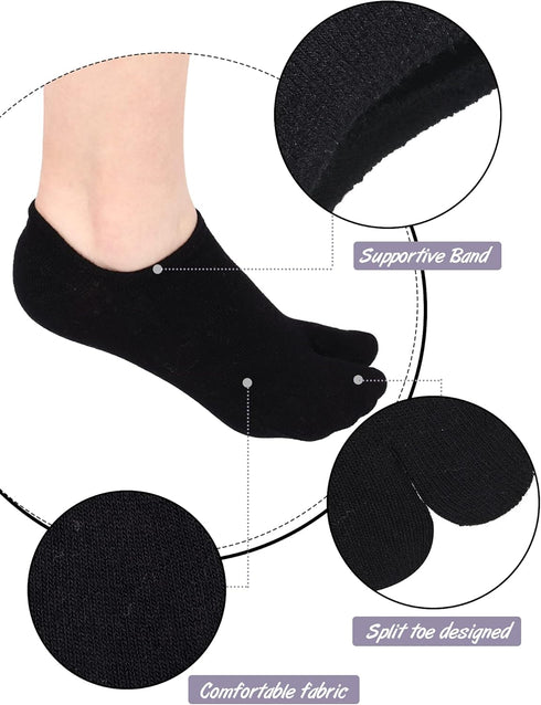 Sintege Flip Flop Socks, 4 Pairs Assorted Colors, Low Cut, Crew, Women's, Cotton, Polyester, Spandex...