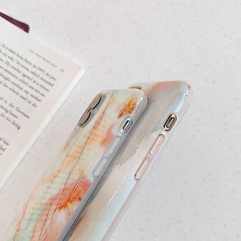 J.west Case Compatiable with iPhone 13 Pro Max 6.7 inch,Unique Grey Marble Print Pattern Agate Slice Stone Design Soft TPU Slim Fit Protective Pho...
