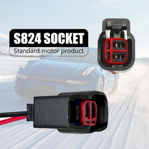 Pack-2 Automotive EV6 EV14 Fuel Injector Connector, Fuel Injector Pigtail Connector Plug Wire, Fuel Injector Connector with Wire, Universal EV6 EV...