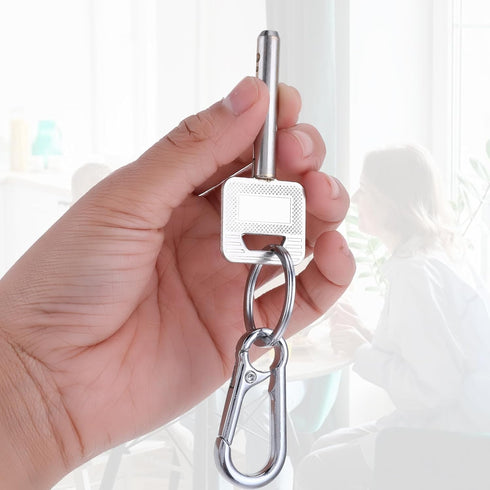 Mozeat Lens 3 Pcs Metal Keyring Keychain Clip Keychains Key Ring Chain Hook Clips Holder Organizer for Car and Keys Finder for Men Women Black Sil...