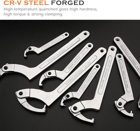 1-1/4 "-3" Coilover Spanner Wrench, Flat Head Adjustable Wrench Hook Type C Multifunctional Open-end Spanner Repair Shock Absorber Round nut Screw...