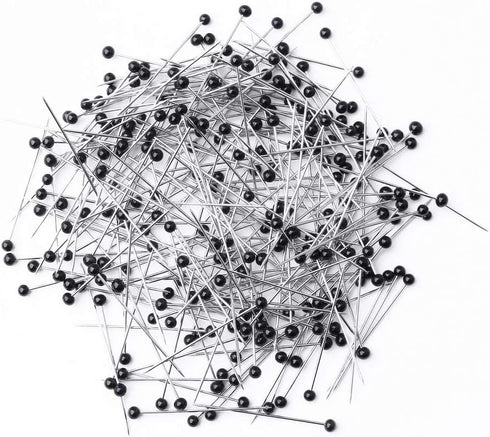 250 Pieces Sewing Pins Ball Glass Head Pins Straight Quilting Pins for Dressmaker Jewelry Decoration, Black...