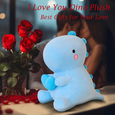 SQEQE Dinosaur Stuffed Animal, Loving Soft Dino Plush Toys with Holding Heart for Valentine Day, Sweet Romantic Anniversary Birthday Gift for Her ...