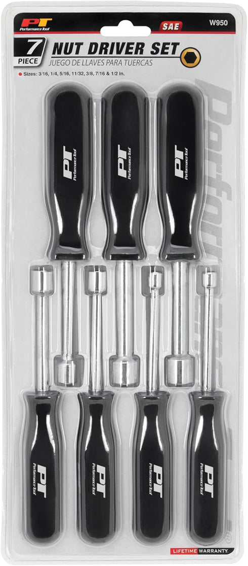 Performance Tool W950 7-Piece SAE Nut Driver Set...