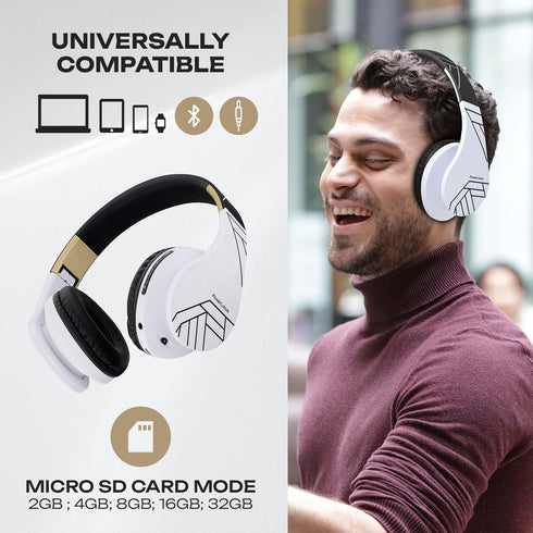 PowerLocus Bluetooth Over-Ear Headphones, Wireless Stereo Foldable Headphones Wireless and Wired Headsets with Built-in Mic, Micro SD/TF, FM for i...