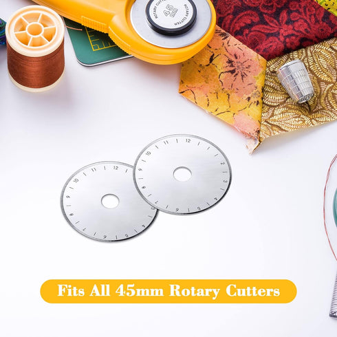 Shimeyao 36 Pack 45mm Rotary Cutter Blades Fabric Cutter Replacement Blade Sewing Supplies Paper Cutter Blade Craft Cutting Tools with Plastic Sto...