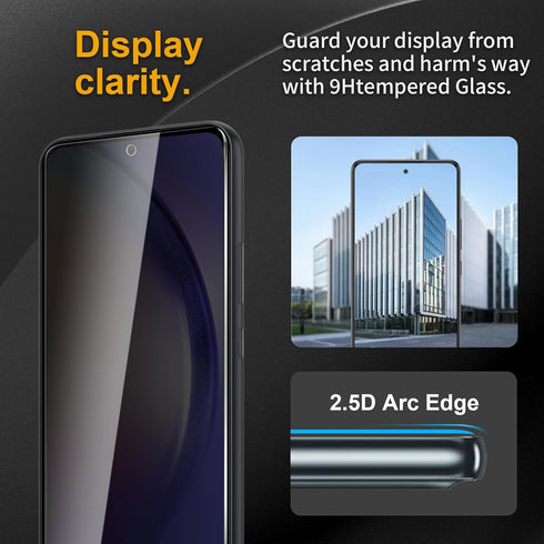 3 Pack Privacy Screen Protector for Samsung Galaxy A54 With 3 Pack Camera Lens Protector, Anti Spy Tempered Glass, 9H Hardness, Black Protector An...