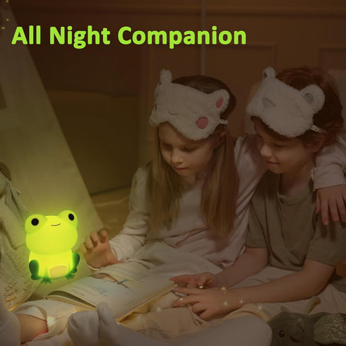 Frog Night Light, Frog Gifts for Girl, Frog Lamp Gifts Bedside Lamp for Nursery, ABS+SIL, Touch Control, Portable and Rechargeable Dimmable, Birth...