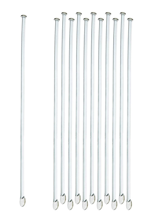 EISCO 10PK Glass Stirring Rods, 7.9" - Spade & Button Ends, 6mm Diameter - Excellent for Laboratory or Home Use - Borosilicate 3.3 Glass...