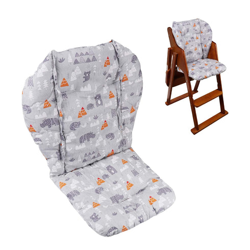 Baby High Chair Cushion, Thick Pad for Wooden High Chair, Baby Dining Chair Liner Mat (Grey Forest)...
