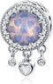 Hutou Birthstone Charm Fit for Charms Bracelet and Necklace Gifts for Women Sparkling Birthstones Zircon Paved...