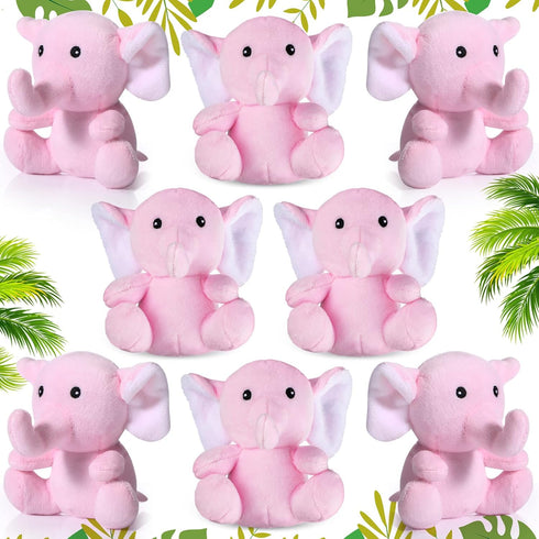 8 Pcs Plush Mini Elephant Stuffed Animal Toys 4 Inches Cute Soft Forest Elephant Toys for Baby Shower Birthday Party Christian Charity Donation Su...