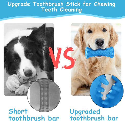 Dog Squeaky Toys for Aggressive Chewers, Toothbrush Stick Durable Dog Chew Toys for Large Dog Medium Breed, Indestructible Tough Dogs Toys for Tee...