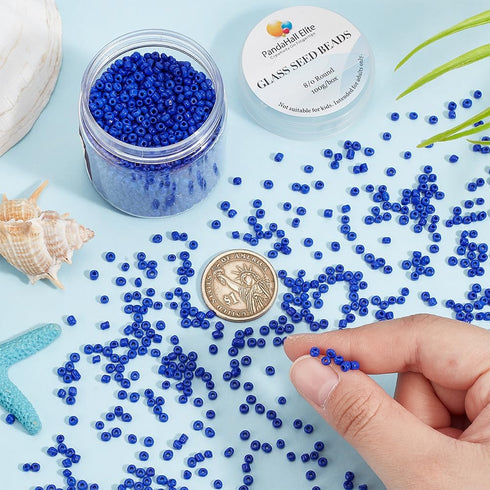 PH PandaHall 2000 Pcs 3mm Seed Beads, 8/0 Glass Seed Beads Round Small Pony Bead Waist Beads Mini Spacer Beads for Earring Bracelet Necklace Ankle...