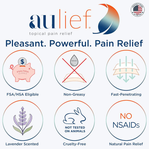 Aulief Topical Pain Relief Cream for Neck Pain Relief, Knee Pain Relief, Back Pain Relief and Other Muscle and Joint Pain, FSA HSA Approved, Mint ...