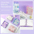 4 Sets Mini Transparent 3 Ring Binder Covers with Daisy Pattern Binder Inner Paper and Pockets Clear Soft PVC Notebook Loose Leaf Binder with Snap...