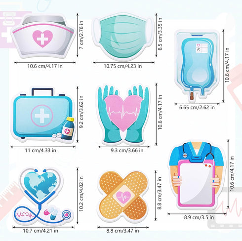 8 Pieces Funny Nurse Sticky Notes, Medical Theme Self-adhesive Notepads for Records Checklist, Cute Nurse Gifts Memo Pads Essentials for Hospital ...
