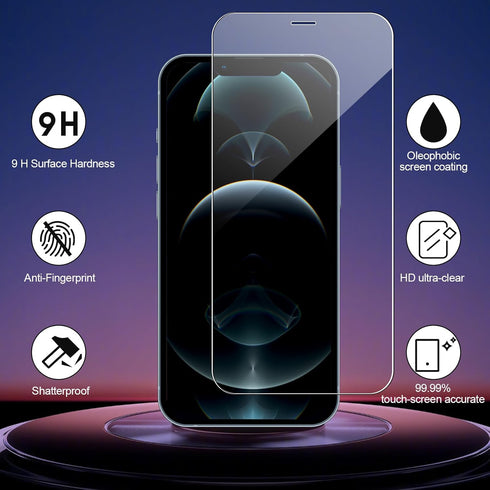 3 Pack Tempered Glass Screen Protector for iPhone 12 Pro Max, 6.7 Inch HD Clear, Bubble Free, Anti-Scratch, Case Friendly...