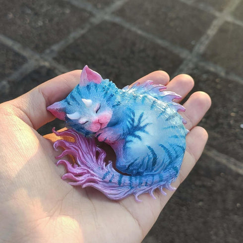 Devil Cat Epoxy Resin Silicone Mold Horned Dragon Kitten Spirit Animal for Polymer Clay, Soap, Candle, Jewelry Making Large Around 3inch...