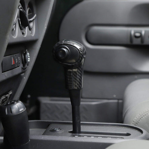 RT-TCZ for Wrangler JK Gear Shift Knob Handle Cover Trim for Jeep Wrangler JK JKU 2007-2010 Carbon Fiber Interior Accessories...