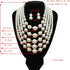 Women Elegant Pearl Jewelry Bead Cluster Collar Bib Choker Necklace and Earrings Set (Ivory)...