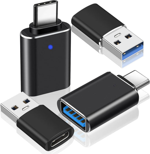 2 Pack USB 3.0 Female to USB C Male Adapters and 2 Pack USB C Female to USB A Male Charger Converter for Phones, Pad, Tablets, Laptops, MacBook, U...