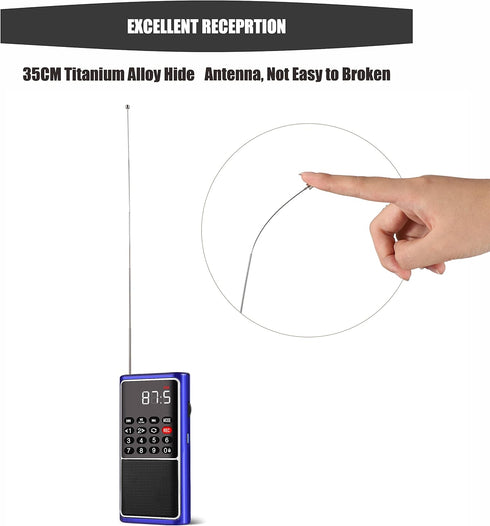 Leting Portable Radio with Mp3 Speaker, Radios Porable FM, Radio Support Tf Card/USB/Music Recording, Emergency Radio Rechargeable Battery Powered...