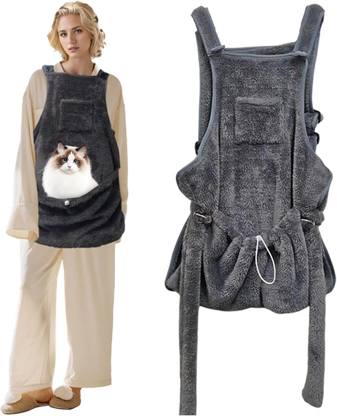 Cat Sling Carrier Chest Apron with Adjustable Shoulder Straps and Waist-Neacus Cat Carrier Sling Pouch-Chest Cat Carrier Hands Free Cat Holder Sli...