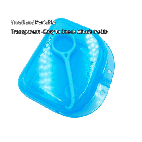 Orthodontic Retainer Case with Vent Holes - Transparent Blue...