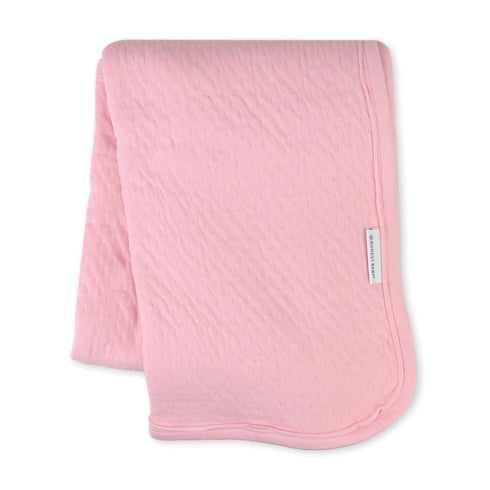 HonestBaby Organic Cotton Matelasse Reversible Receiving Blanket, Pink, One Size...