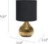 Simple Designs LT2073-GDB Mini Hammered Texture Gold Drip Table Lamp with Black Shade...
