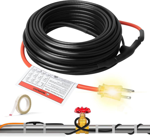 Intelligent Pipe Heat Cable for Pipe Freeze Protection, Self-Regulating Water Pipe Heat Cable for Metal and Plastic Home Pipes, Energy-Saving Heat...