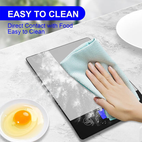 Rechargeable Food Scale, 22lb Digital Kitchen Scale for Food in Gram and Ounce, 0.1oz/1g Precise, 304 Stainless Steel, Perfect for Meal Prep, Cook...