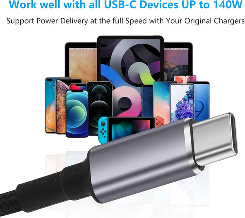 SinLoon PD 140W DC7450 to USB C Cable DC 7.4mm x 5.0mm Female(7.4 x 0.6mm) Input to Type C Male Power Charging Cable with PD Automatic Identificat...