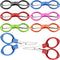 Tatuo 6 Pieces Stainless Steel Scissors Anti-Rust Folding Scissors Glasses-shaped Mini Shear for Home and Travel Use (5 Colors)...