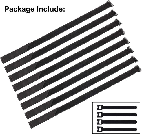 Ayaport Cinch Straps 1" x 24" -8Pack, Sturdy & Reusable Hook and Loop Covered with Nylon Webbing Securing Buckle Straps for All Purpose Cord Wrap ...