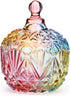 Danmu Colorful Glass Storage Jar with Lid, Candy & Cookie Jar, Jewelry Box, Buffet & Biscuit Containers (260ml / 9oz)...