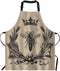 EKOBLA Bee Aprons Vintage Queen Bees Retro Crown Floral Ear Bowknot Black Waterproof Resistant Chef Cooking Kitchen BBQ Adjustable Aprons for Wome...