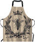 EKOBLA Bee Aprons Vintage Queen Bees Retro Crown Floral Ear Bowknot Black Waterproof Resistant Chef Cooking Kitchen BBQ Adjustable Aprons for Wome...