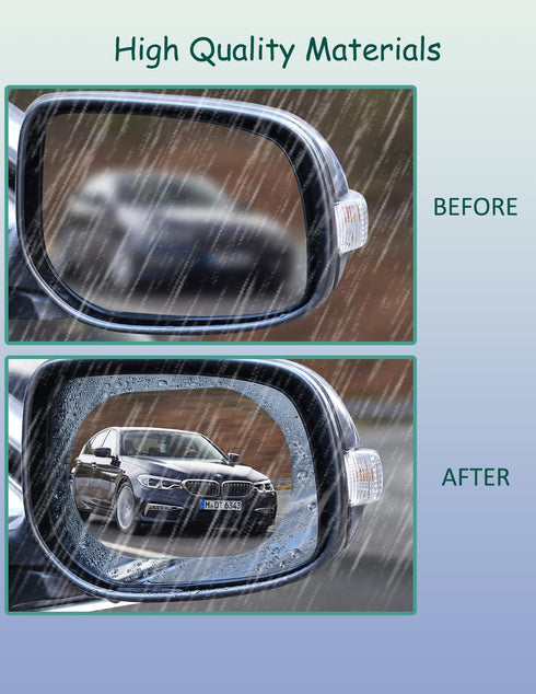 4PCS Car Rearview Mirror Film, 5.31"x3.74" Waterproof Rainproof Transparent Protective Sticker, HD Protective, Universal Car Windows, Rearview Mir...
