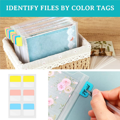 Caydo 36PCS 6x6inch Scrapbook Paper Storage, with 60PCS Sticky Index Tabs for Holding Scrapbook Paper, Cardstock, Vinyl Sheets...