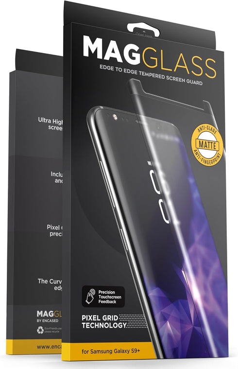 Magglass Samsung Galaxy S9 Plus Matte Screen Protector - Curved Fingerprint free Tempered Glass (MagGlass XM90) Reinforced Anti Glare Screen Guard...
