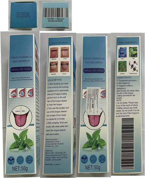 Oral Hygiene Brush & Tongue Cleansing Gel, Probiotic Tongue Cleaning Gel Set,Tongue Cleaning Paste, Maintain Oral Health (2pcs-Mint&Peach)...