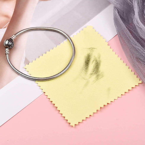 SEVENWELL 50pcs Jewelry Cleaning Cloth Yellow Polishing Cloth for Sterling Silver Gold Platinum Small Silver Polish 8x8cm...