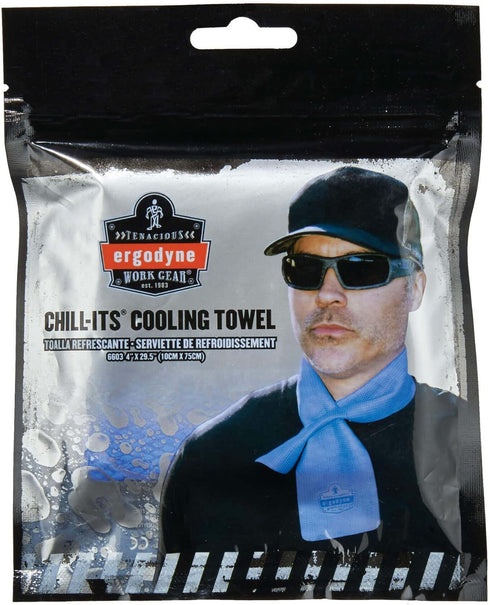 Ergodyne 6603-2PK Chill Its 6603 Cooling Neck Wrap, Long Lasting Cooling Relief, 2-Pack,Blue...