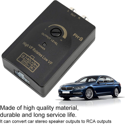 aqxreight Speaker Level Converter, Car Output Stereo Speaker High to Low Level Converter with Delay Function...
