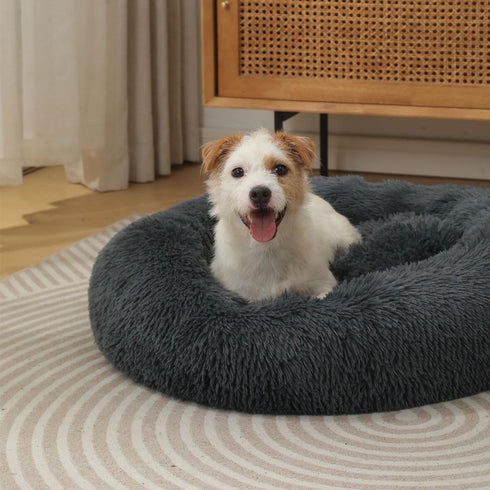 Cat Beds for Indoor Cats Plush Fluffy Round Donut Cat and Dog Cushion Bed for Small Medium Dogs and Cats Kittens Puppy Calming Dog Cat Bed for 3KG...