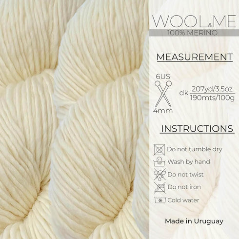 100% Merino wool yarn - Luxurious and Soft Yarn for Hand Knitting & Crocheting - Premium & Durable Hand Dyed Yarn, 207 yards, 3.5 ounces, DK Weigh...