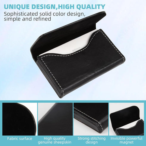 YURU Minimalist Business Card Holder, RFID Blocking Wallet, Sheepskin Wallet with Magnetic Closure, Slim Credit Card Wallet, For Home, Office and ...